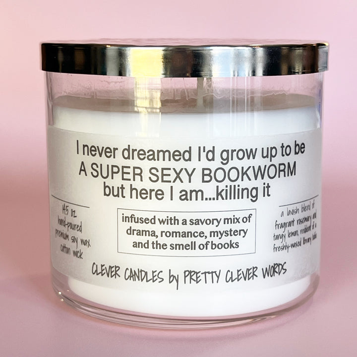 super sexy bookworm - rosemary lemon stardust candle