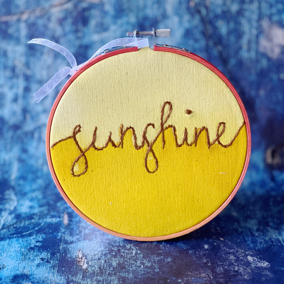 sunshine - single word hoop art