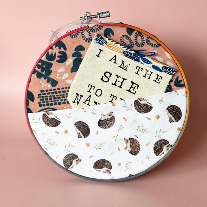 hedgehog pocket hoop art