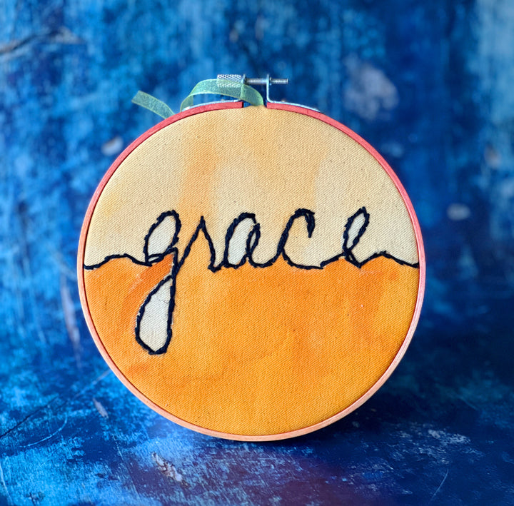 grace - single word hoop art