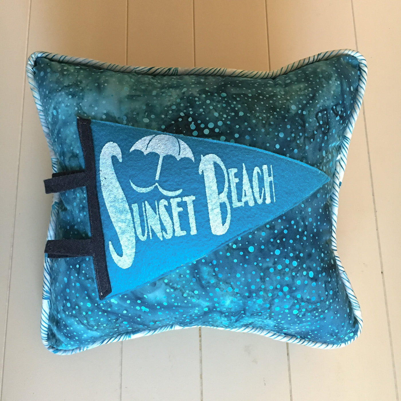 Sunset Beach pennant pillows - Pretty Clever Words
