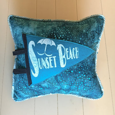Sunset Beach pennant pillows - Pretty Clever Words