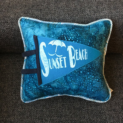 Sunset Beach pennant pillows - Pretty Clever Words