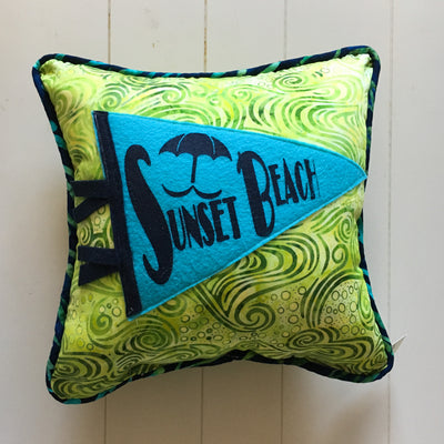 Sunset Beach pennant pillows - Pretty Clever Words