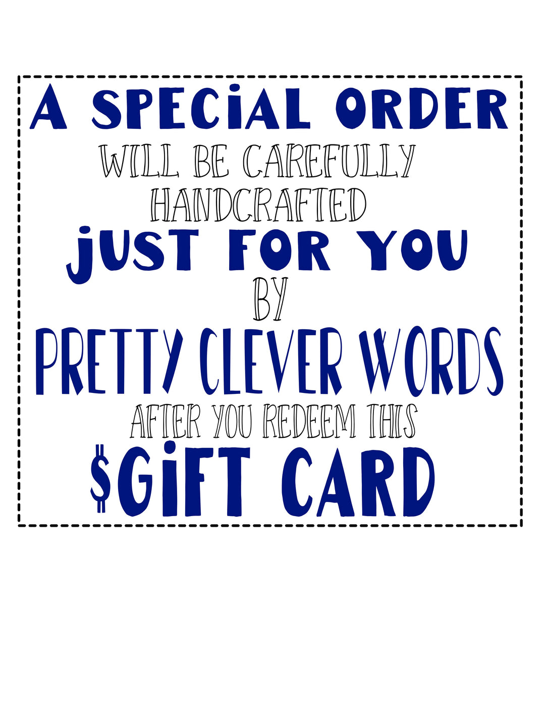 Pretty Clever Words Gift Card - Pretty Clever Words