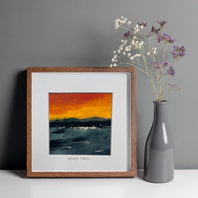 beach haze - painted mixed media art print