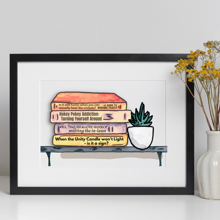 true life bookshelf print 8  - wedding toast crickets