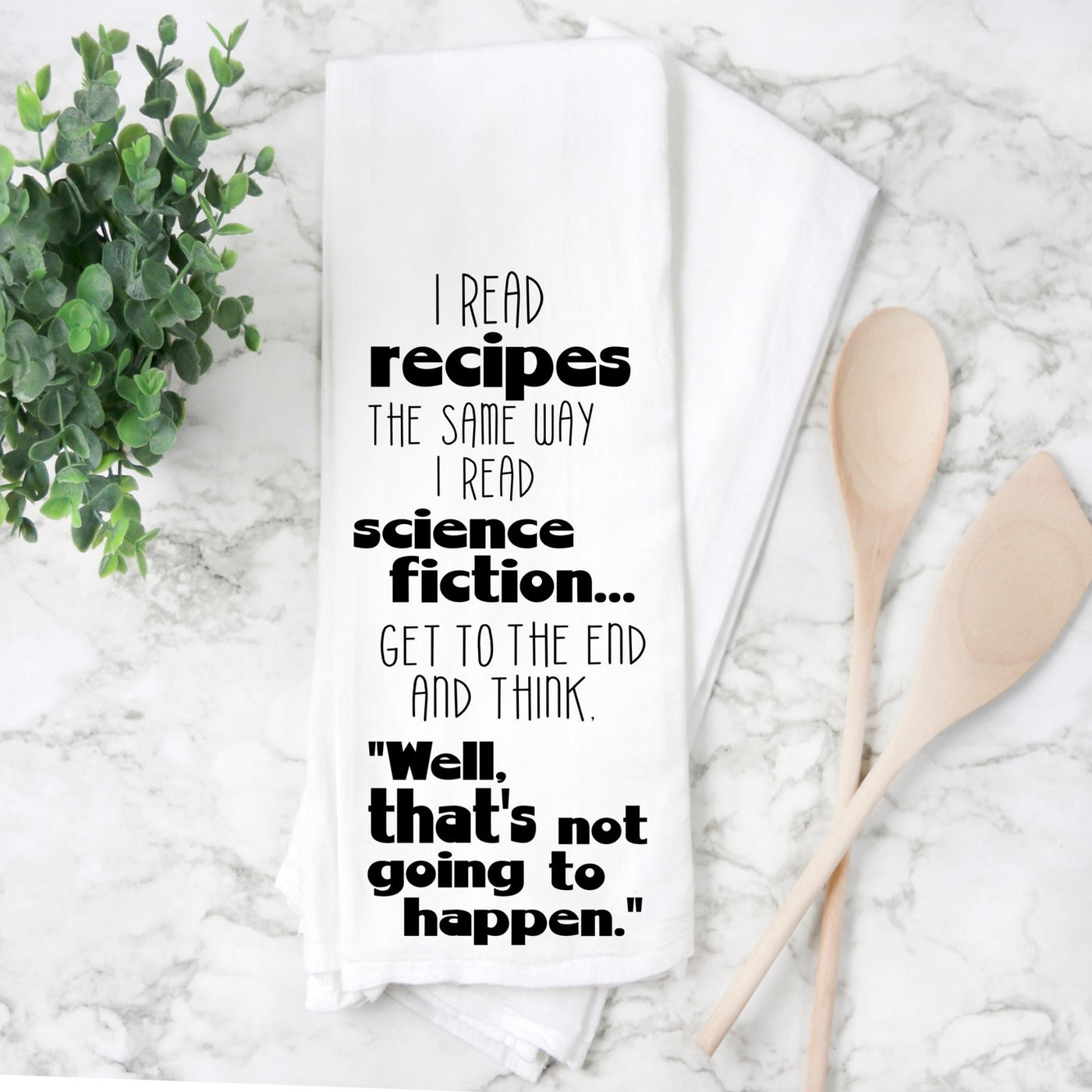science fiction recipes - humorous tea kitchen towel LG
