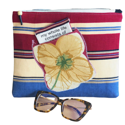 flower pocket - canvas zip bag