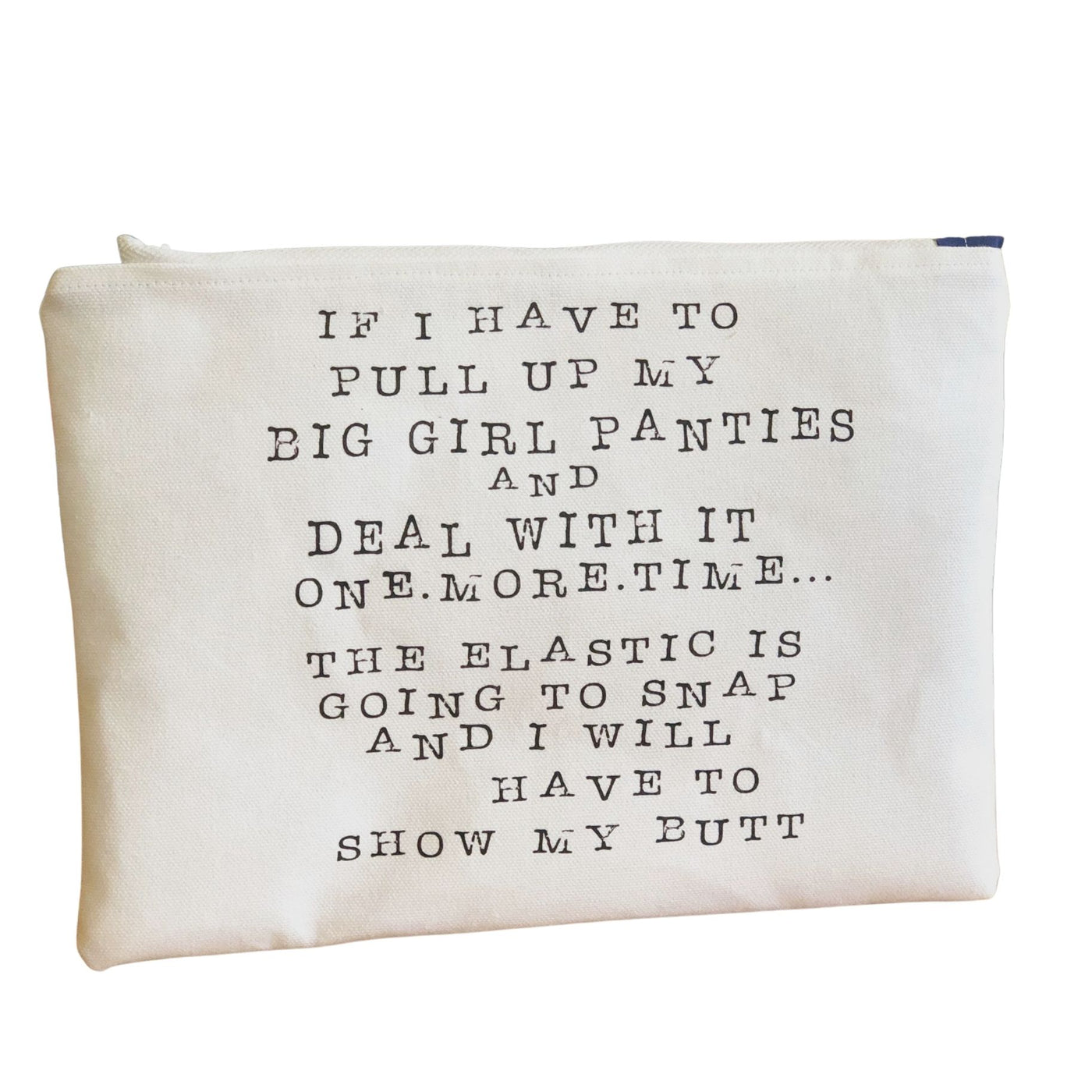 big girl panties - white canvas zip bag