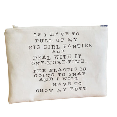 big girl panties - white canvas zip bag