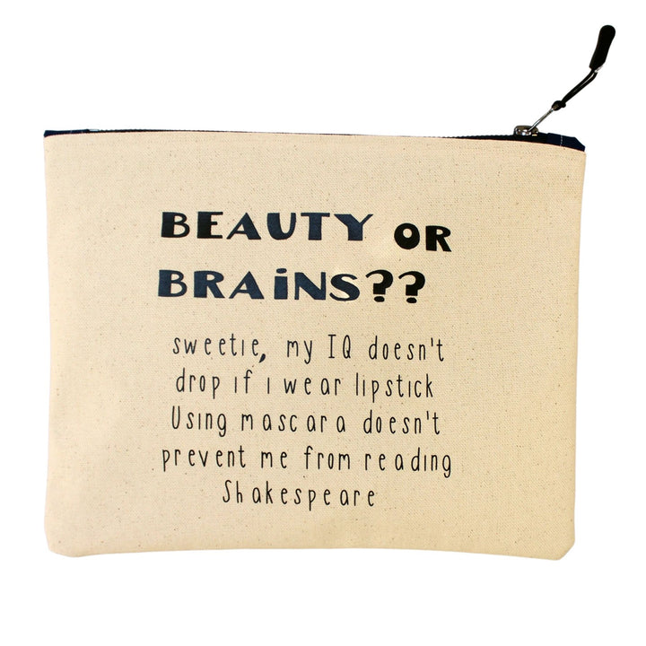 beauty and brains - zip bag