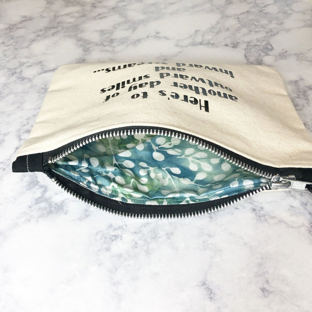 Canvas zip bag lined - super sexy bookworm