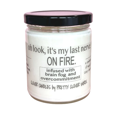 oh look, it's my last nerve on FIRE - oakmoss and amber candle