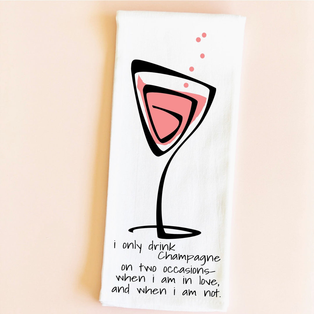 champagne for all occasions - cocktails and quotes bar towel LG