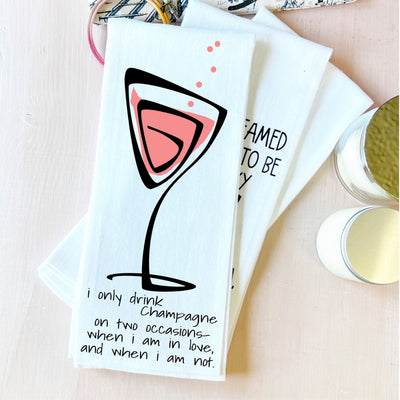 champagne for all occasions - cocktails and quotes bar towel LG
