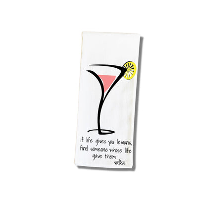 when life gives you lemons - make cocktails and quotes bar towel LG