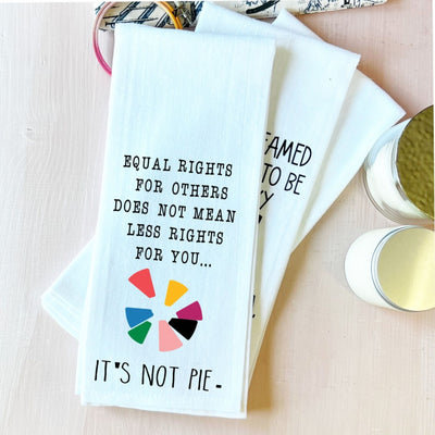 equal rights are not pie - humorous kitchen bar towel LG