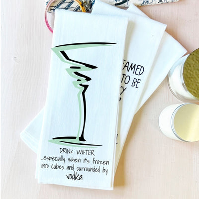 stay hydrated - cocktails and quotes bar and kitchen towel LG