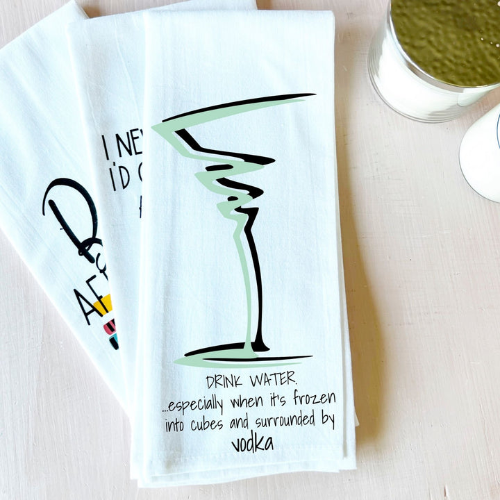 stay hydrated - cocktails and quotes bar and kitchen towel LG