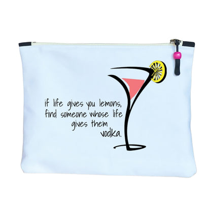 when life gives you lemons - quotes and cocktails canvas zip bag