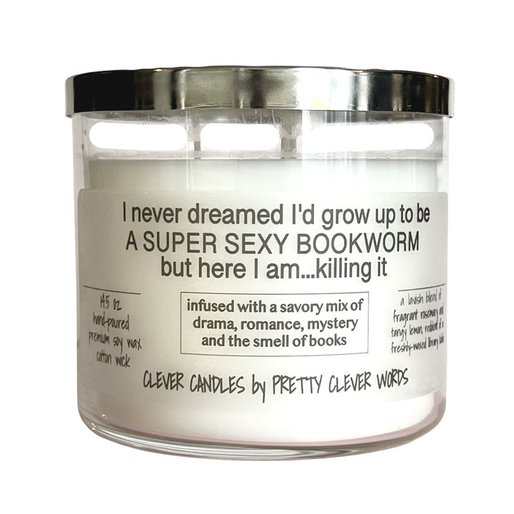 super sexy bookworm - rosemary lemon stardust candle