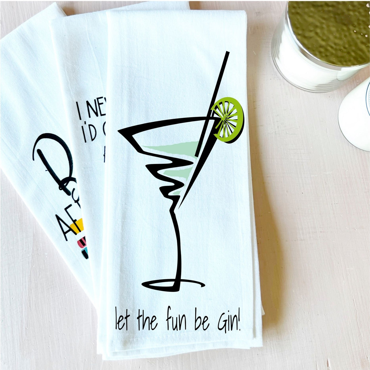 let the fun beGin - cocktails and quotes bar towel LG