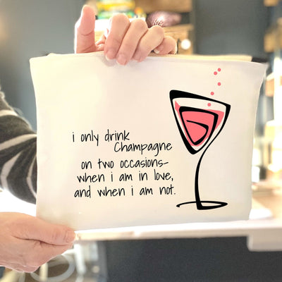 drink champagne - quotes and cocktails canvas zip bag