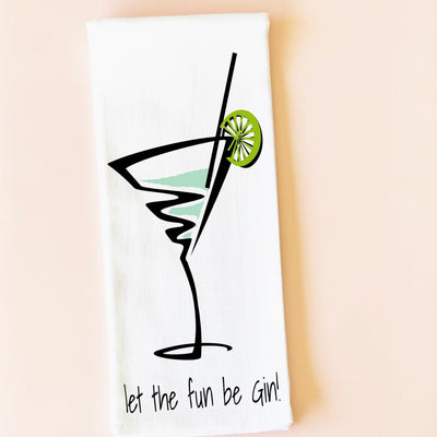 let the fun beGin - cocktails and quotes bar towel LG
