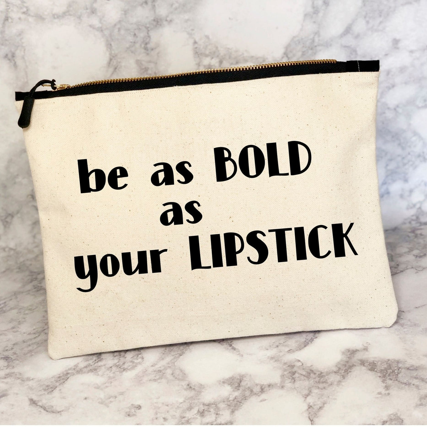 be bold lipstick - canvas zip bag