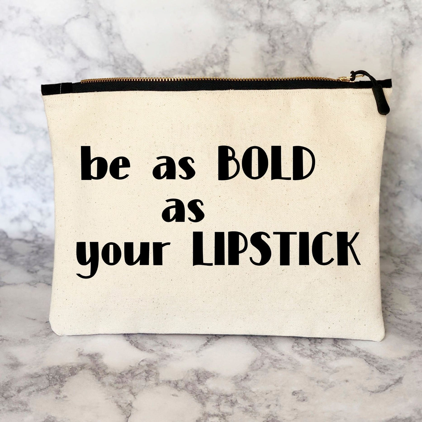 be bold lipstick - canvas zip bag