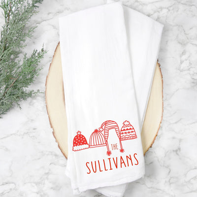personalized holiday bar kitchen towel - tea kitchen towel