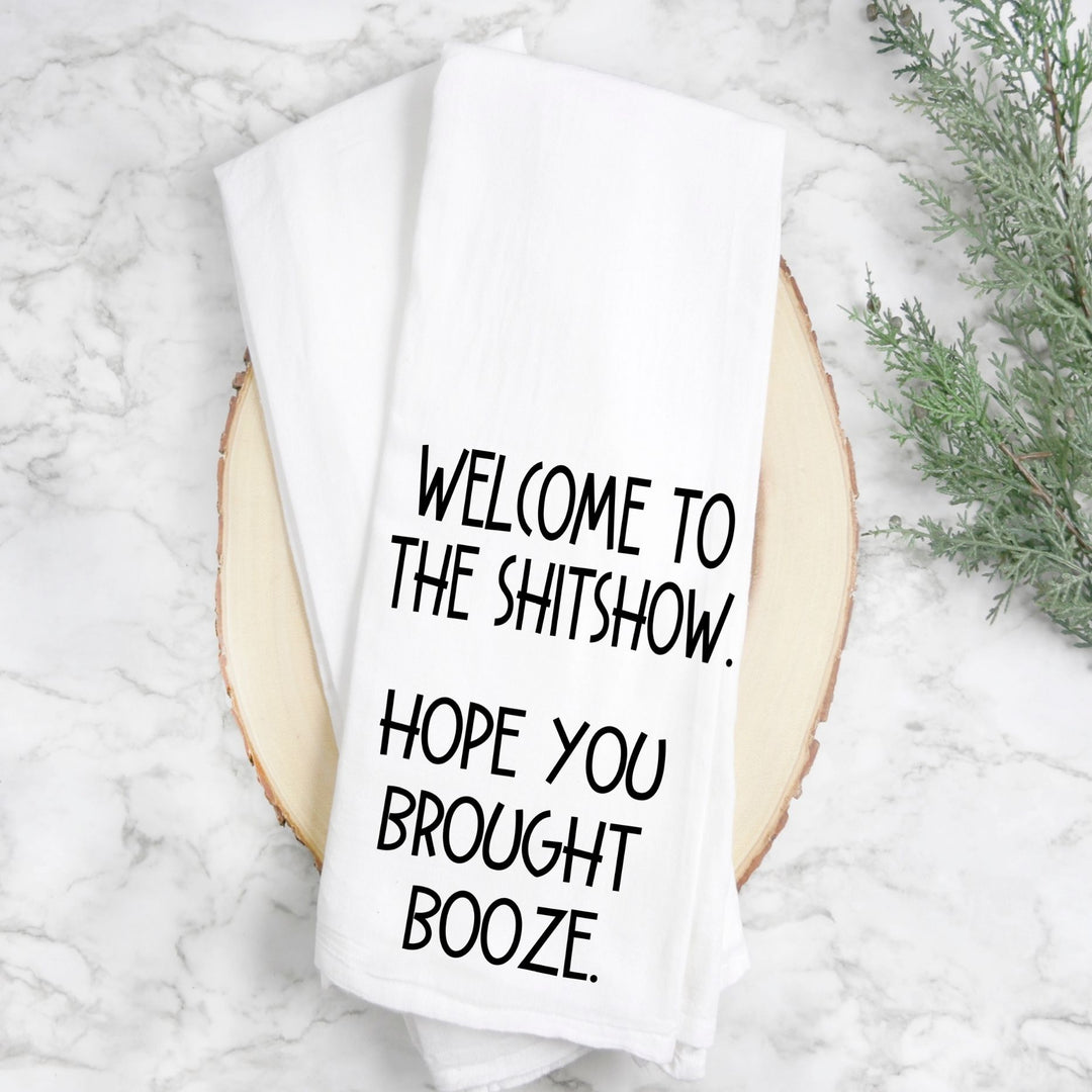 welcome to the show - humorous kitchen bar towel LG