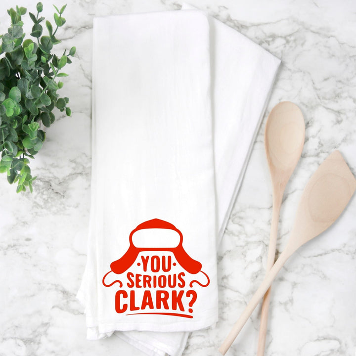 you serious clark? - humorous holiday kitchen bar towel