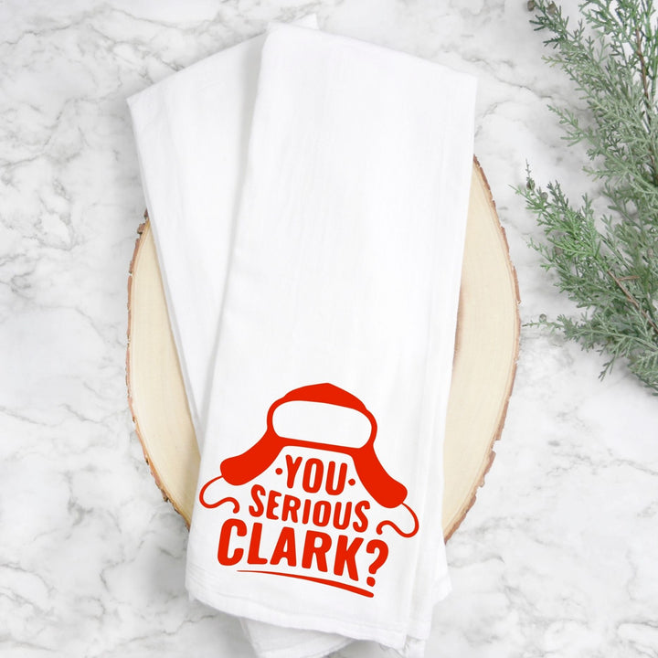 you serious clark? - humorous holiday kitchen bar towel