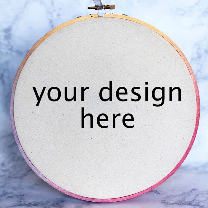 a custom hoop art piece