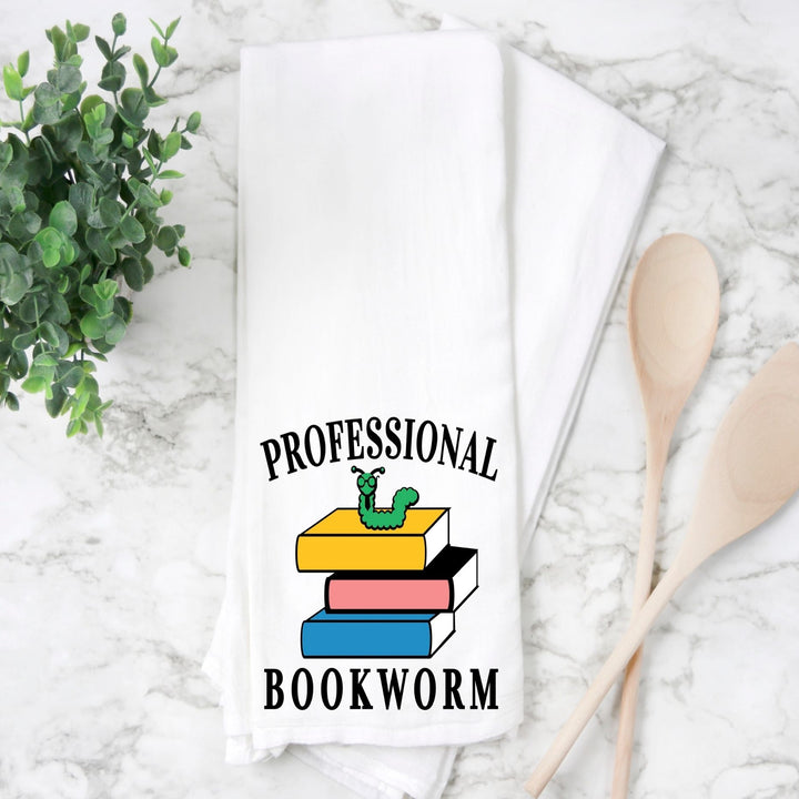 professional bookworm - humorous kitchen bar towel