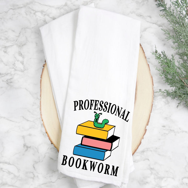 professional bookworm - humorous kitchen bar towel