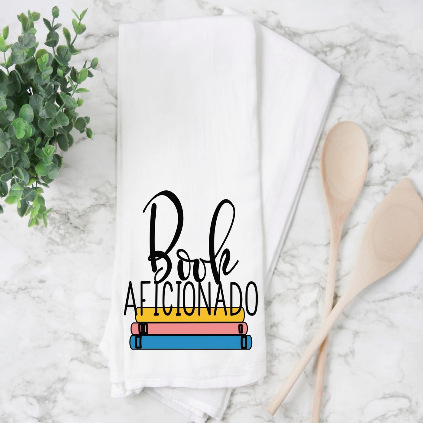book aficionado - humorous kitchen, tea, bookclub and bar towel LG