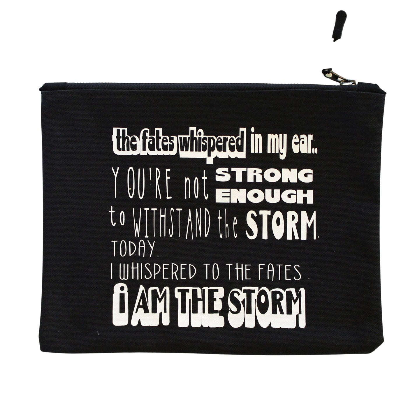 i am the storm in black - zip money makeup bag