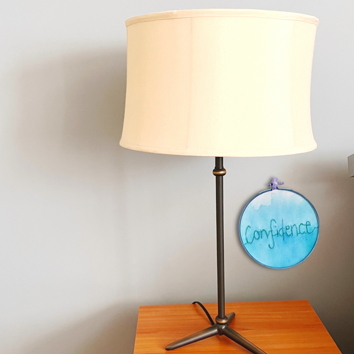 confidence - single word hoop art