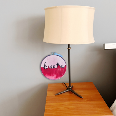 breathe - single word hoop art