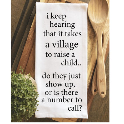 if it take a village to raise a child, where are they? - humorous kitchen bar towel LG