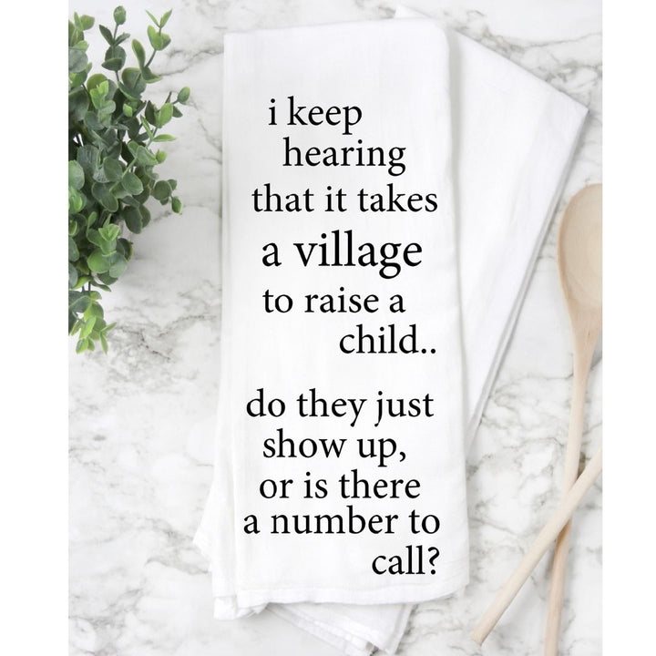 if it take a village to raise a child, where are they? - humorous kitchen bar towel LG