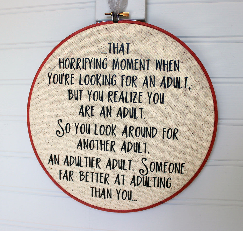 a custom hoop art piece - Pretty Clever Words