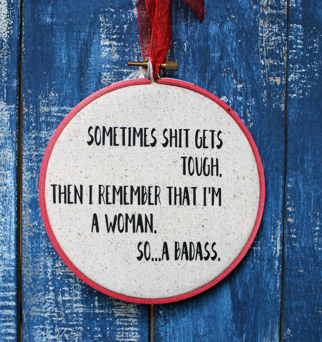 a custom hoop art piece - Pretty Clever Words