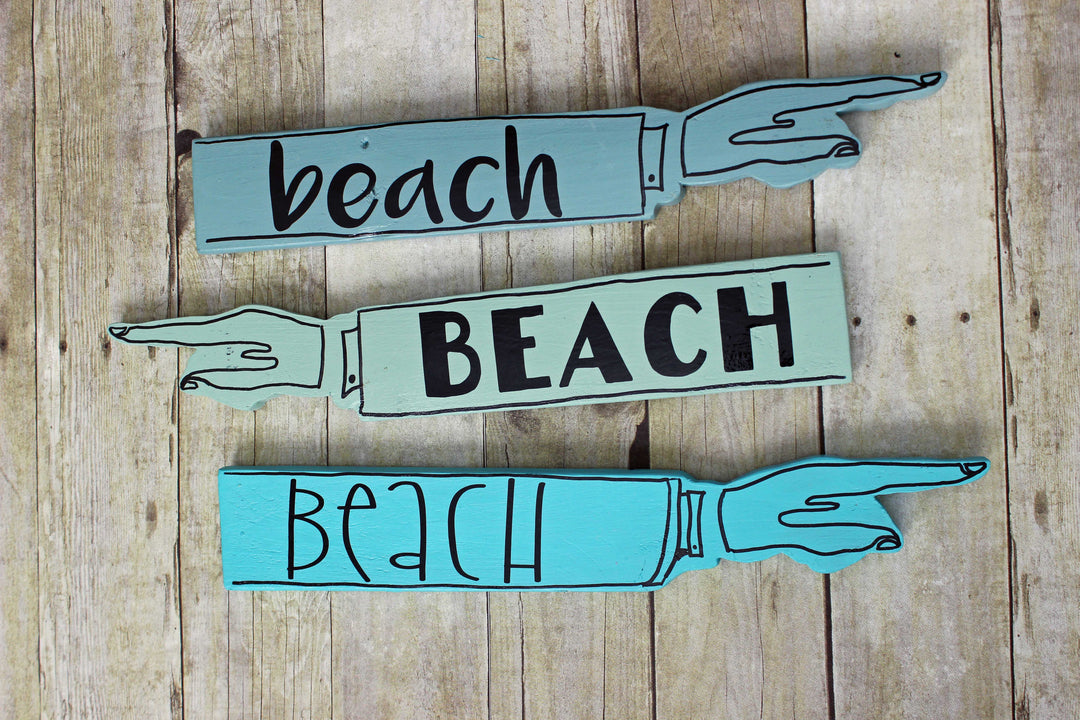 beach wooden pointy sign - Pretty Clever Words