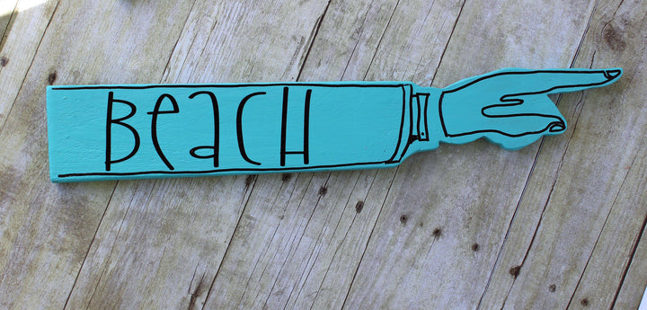 beach wooden pointy sign - Pretty Clever Words