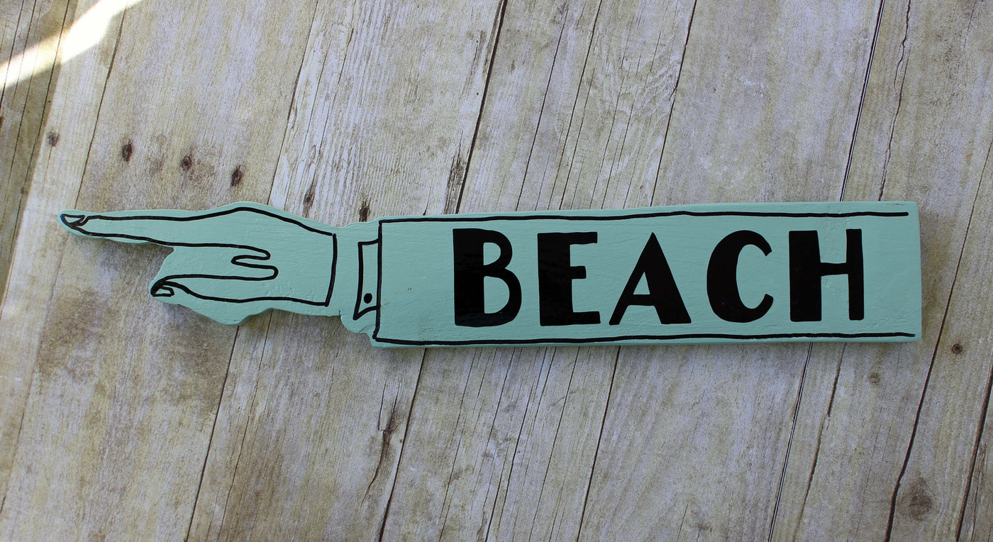 beach wooden pointy sign - Pretty Clever Words