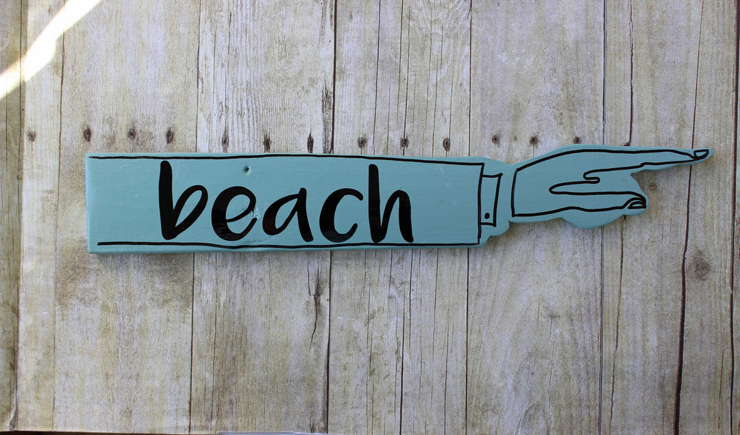 beach wooden pointy sign - Pretty Clever Words